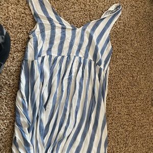 Shein Blue/White Stripe Beach Coverup Size M